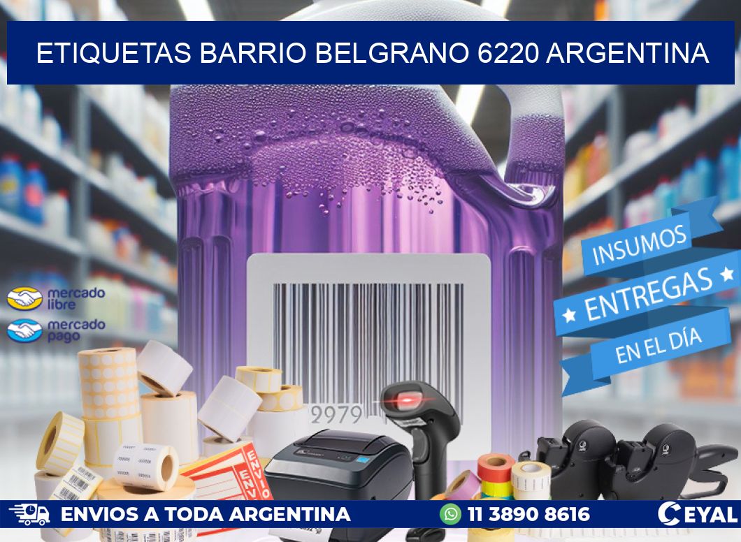 etiquetas barrio belgrano 6220 argentina