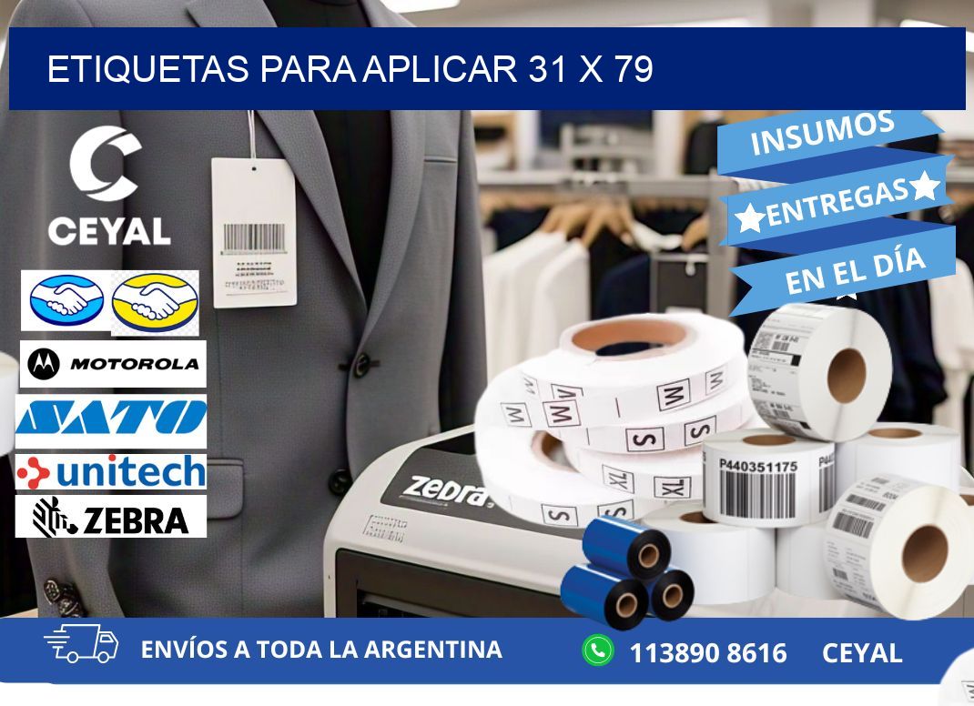 etiquetas para aplicar 31 x 79