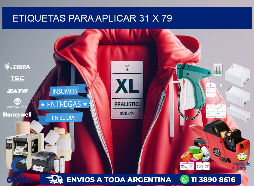 etiquetas para aplicar 31 x 79