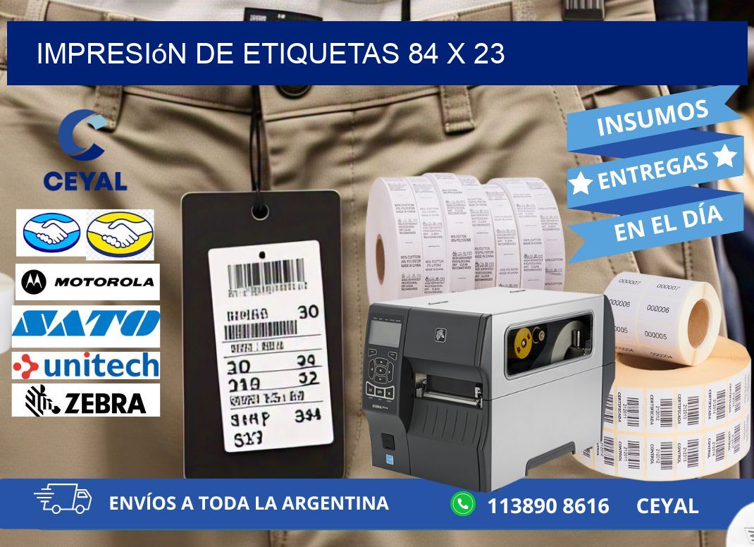 impresión de etiquetas 84 x 23