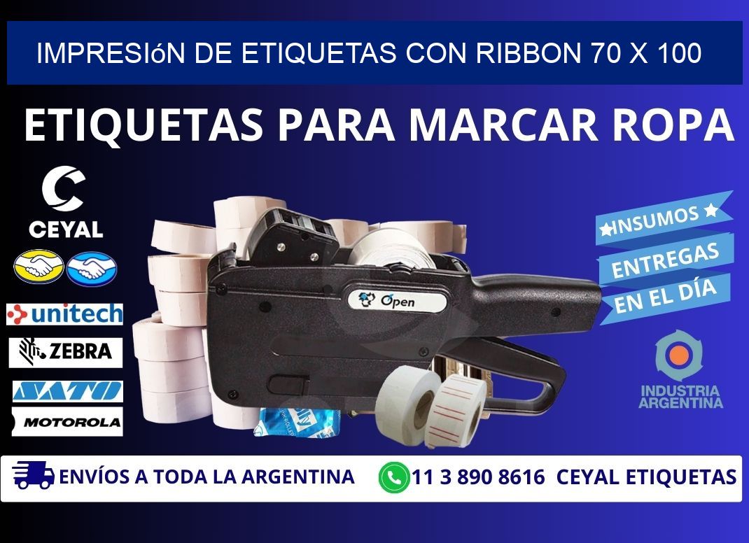 impresión de etiquetas con ribbon 70 x 100