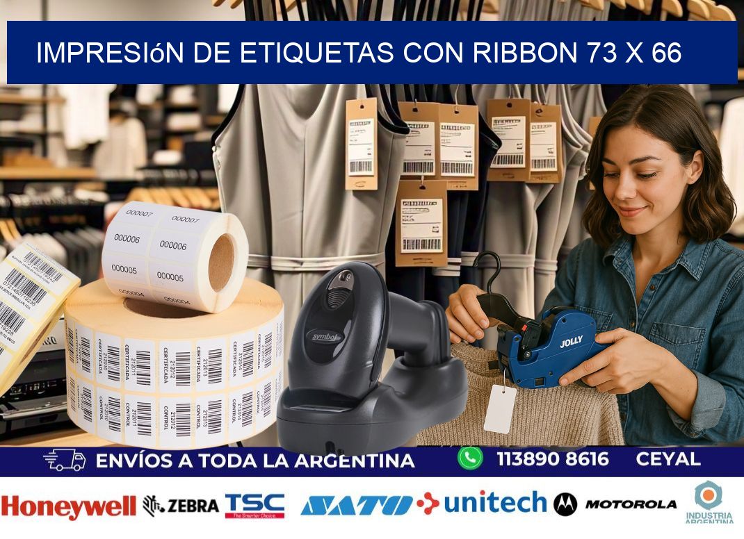 impresión de etiquetas con ribbon 73 x 66