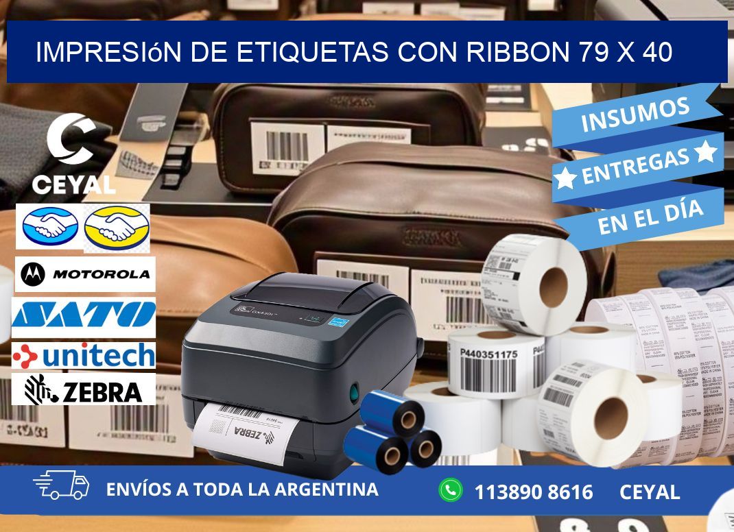 impresión de etiquetas con ribbon 79 x 40