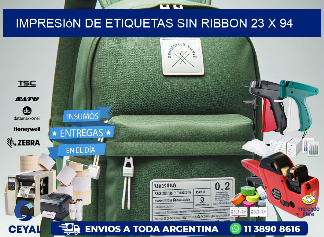 impresión de etiquetas sin ribbon 23 x 94