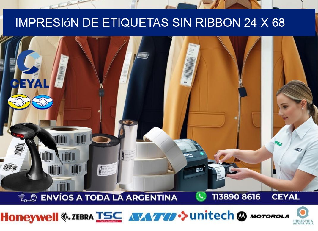 impresión de etiquetas sin ribbon 24 x 68