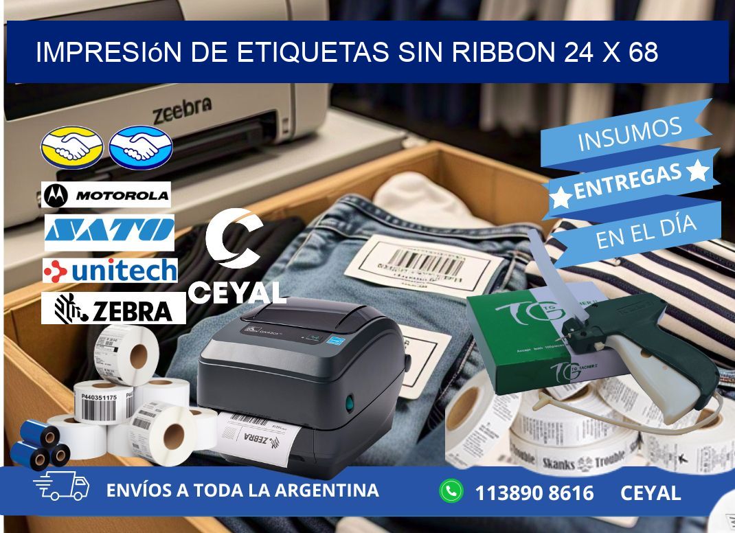 impresión de etiquetas sin ribbon 24 x 68