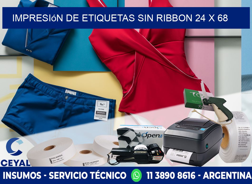 impresión de etiquetas sin ribbon 24 x 68