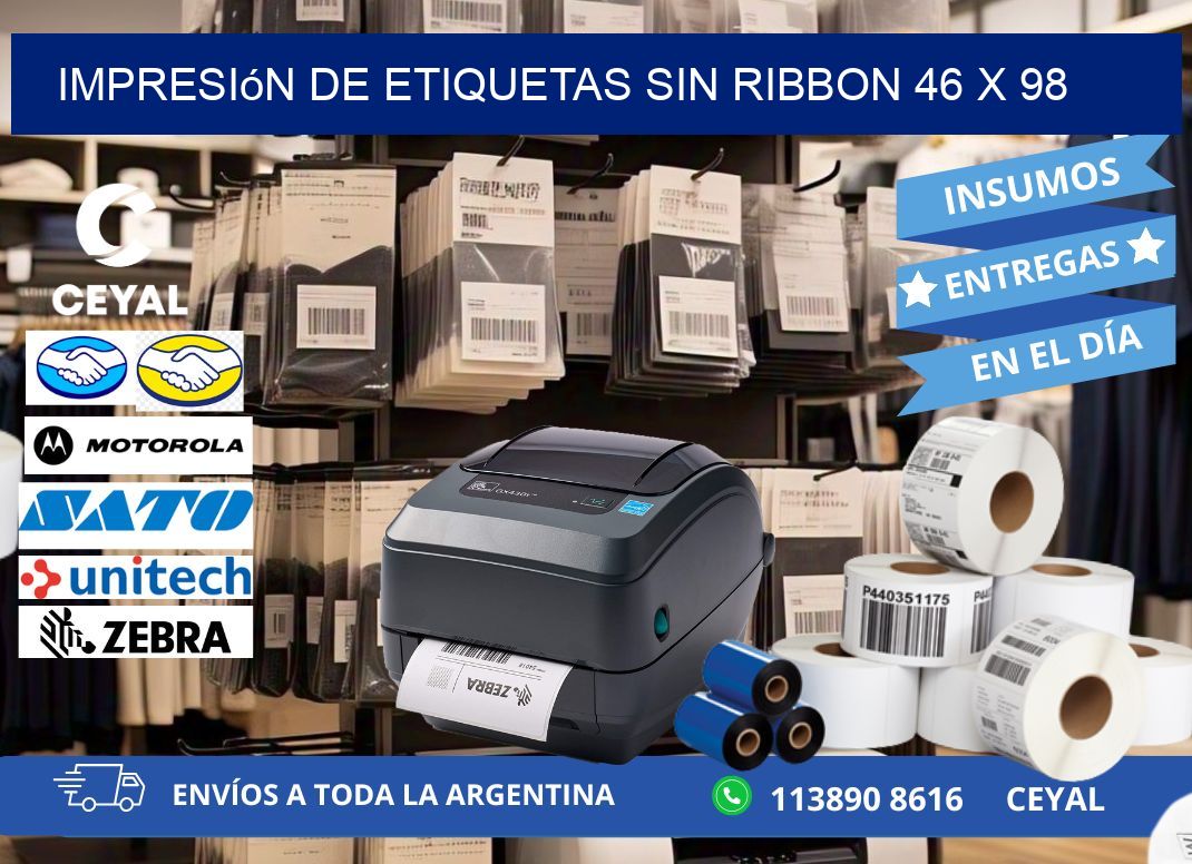 impresión de etiquetas sin ribbon 46 x 98
