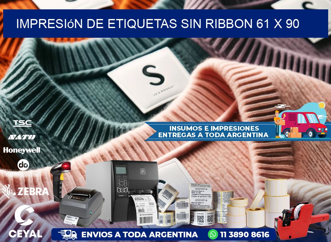 impresión de etiquetas sin ribbon 61 x 90