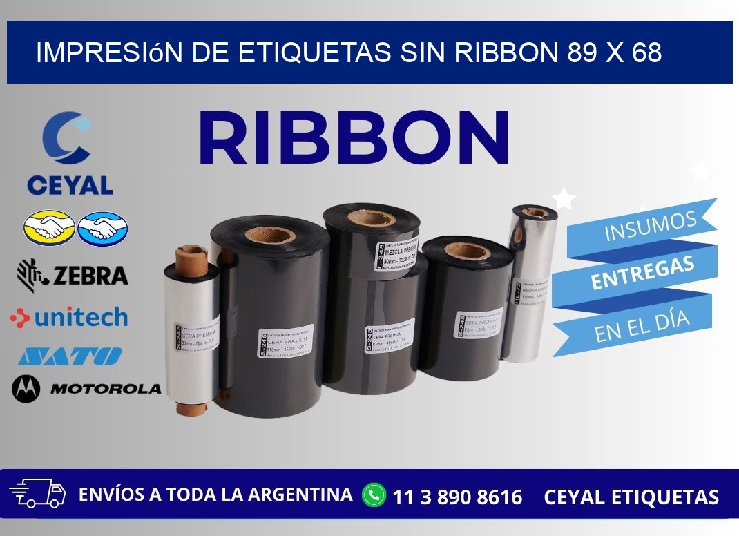 impresión de etiquetas sin ribbon 89 x 68