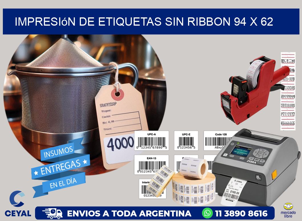 impresión de etiquetas sin ribbon 94 x 62