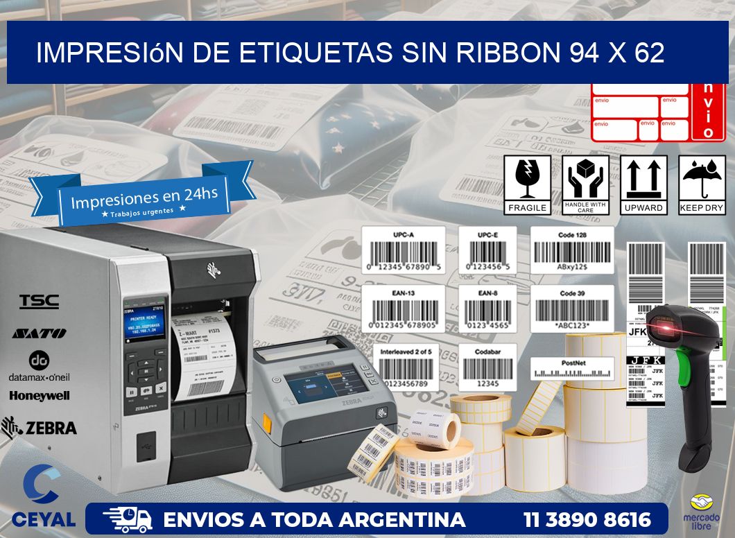 impresión de etiquetas sin ribbon 94 x 62