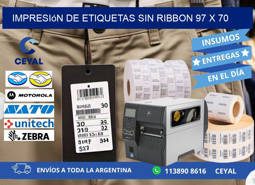impresión de etiquetas sin ribbon 97 x 70
