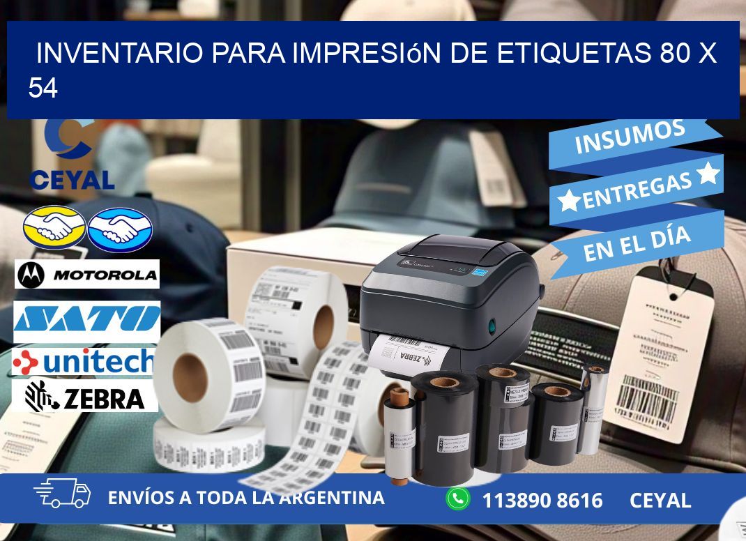 inventario para impresión de etiquetas 80 x 54