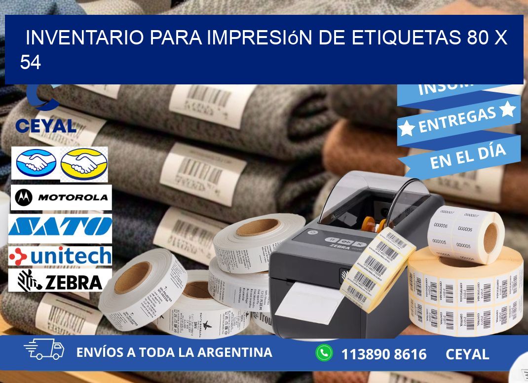 inventario para impresión de etiquetas 80 x 54