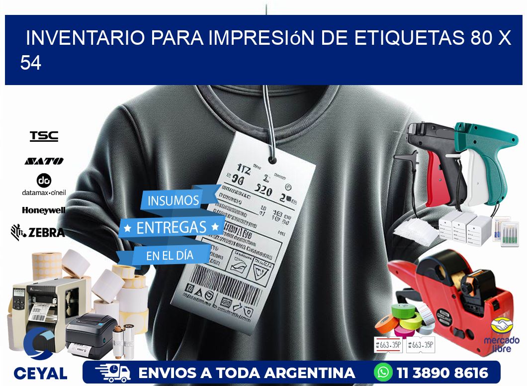 inventario para impresión de etiquetas 80 x 54