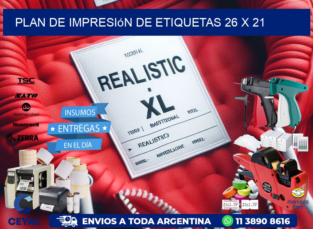 plan de impresión de etiquetas 26 x 21