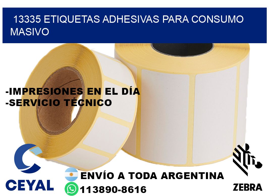13335 Etiquetas adhesivas para consumo masivo