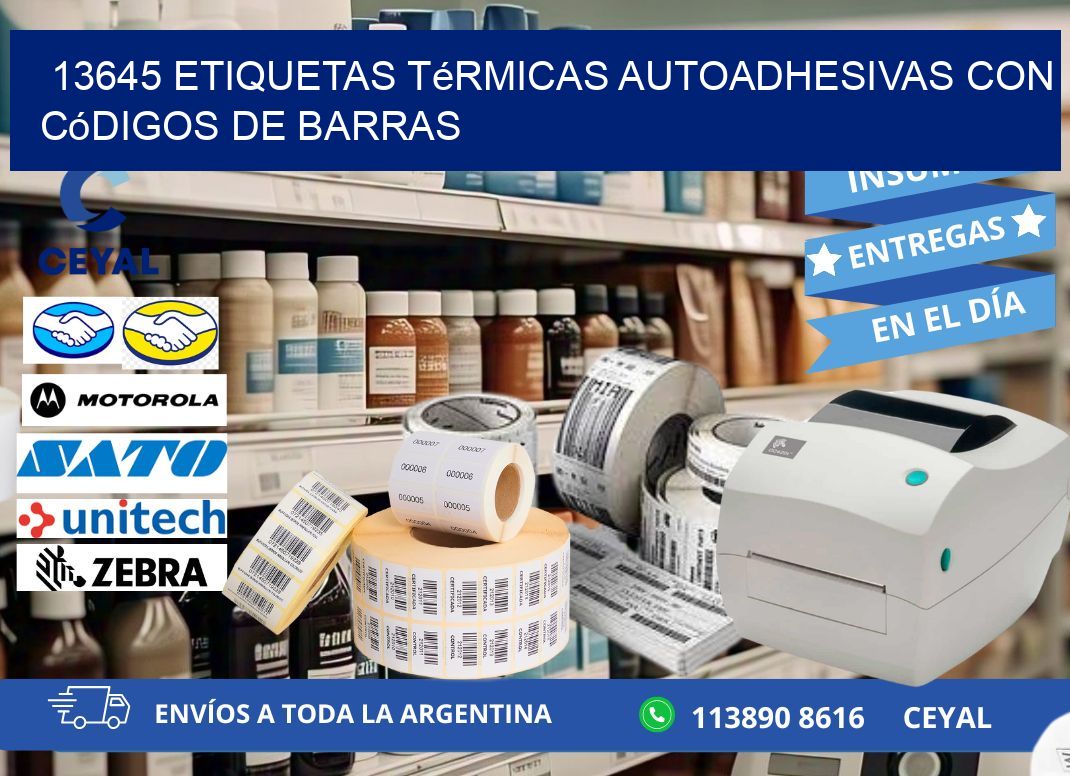 13645 Etiquetas térmicas autoadhesivas con códigos de barras