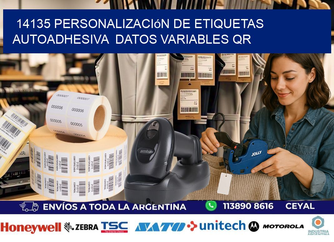 14135 Personalización de etiquetas autoadhesiva  datos variables QR