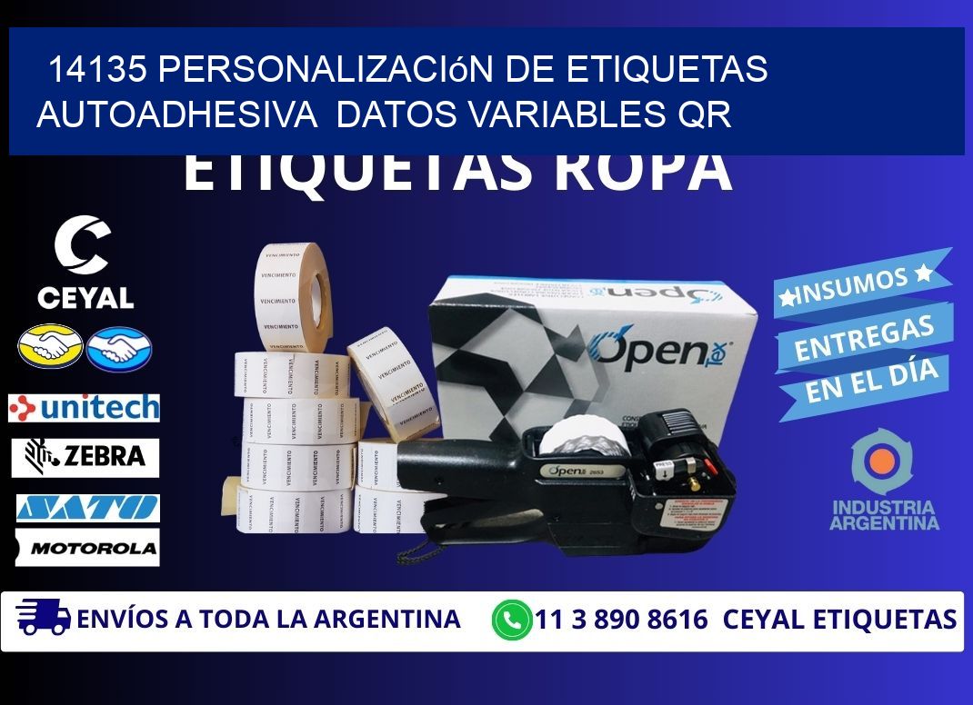 14135 Personalización de etiquetas autoadhesiva datos variables QR