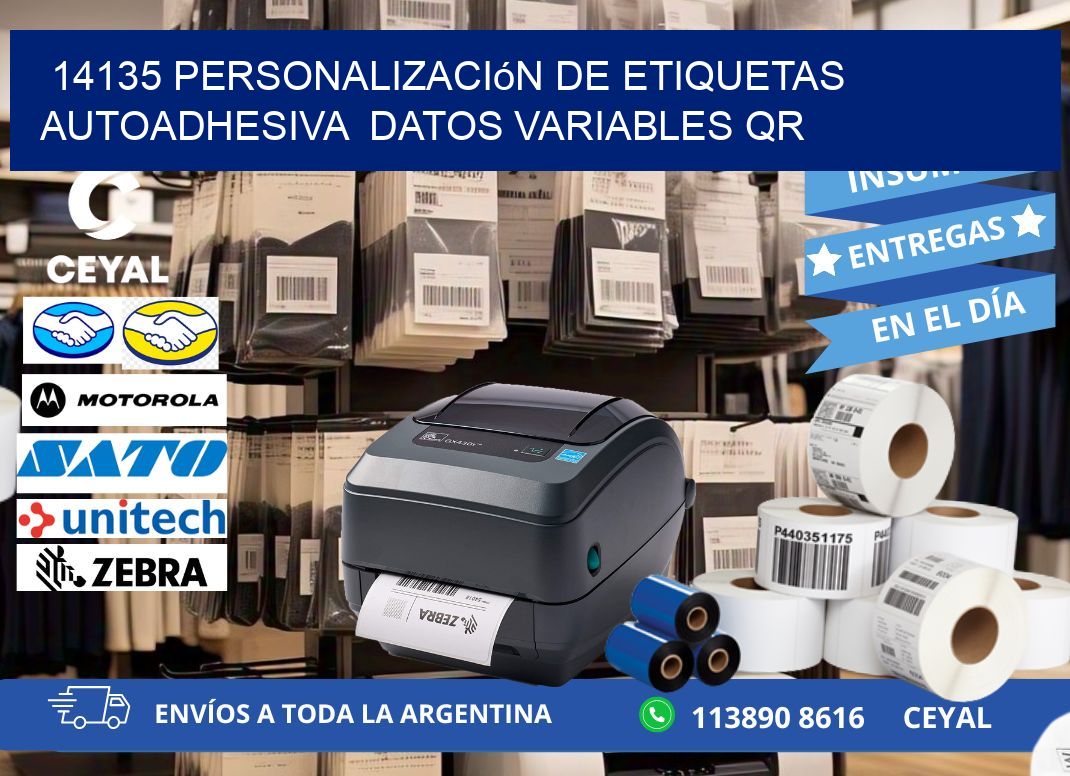 14135 Personalización de etiquetas autoadhesiva  datos variables QR