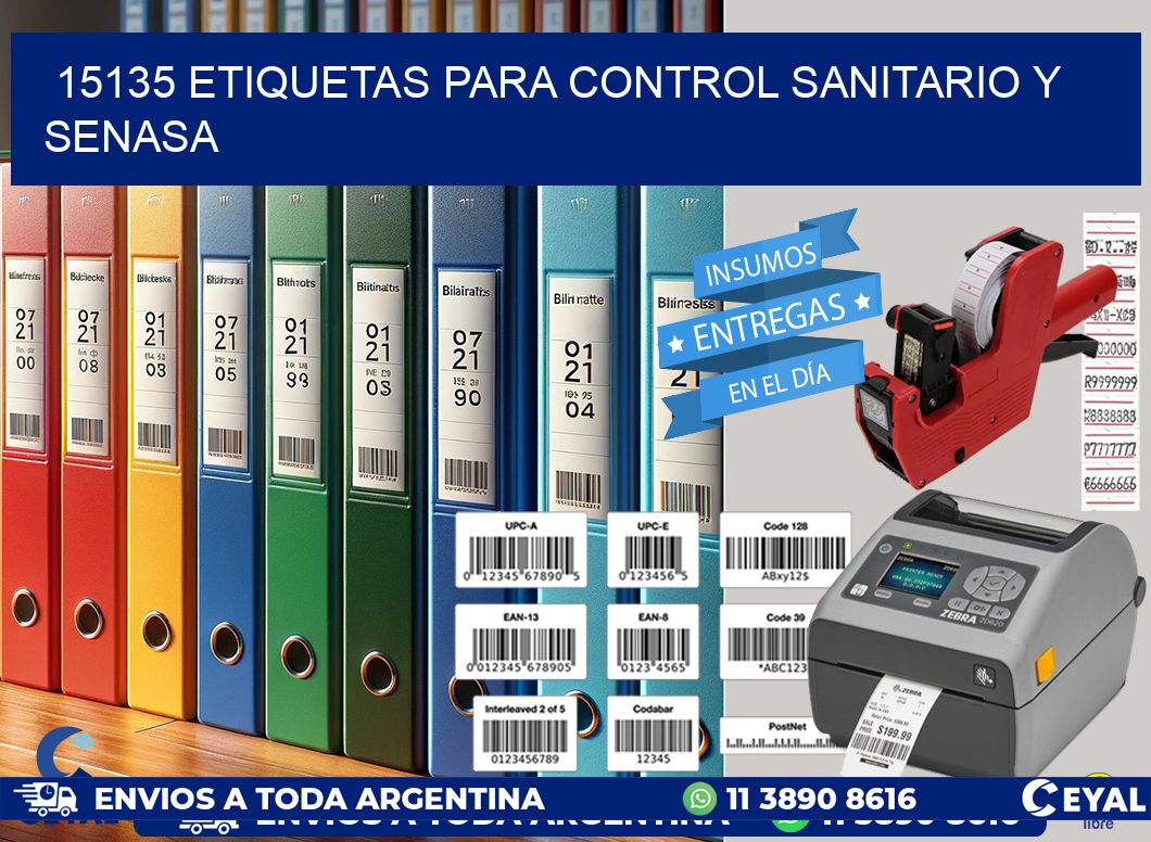 15135 etiquetas para control sanitario y SENASA
