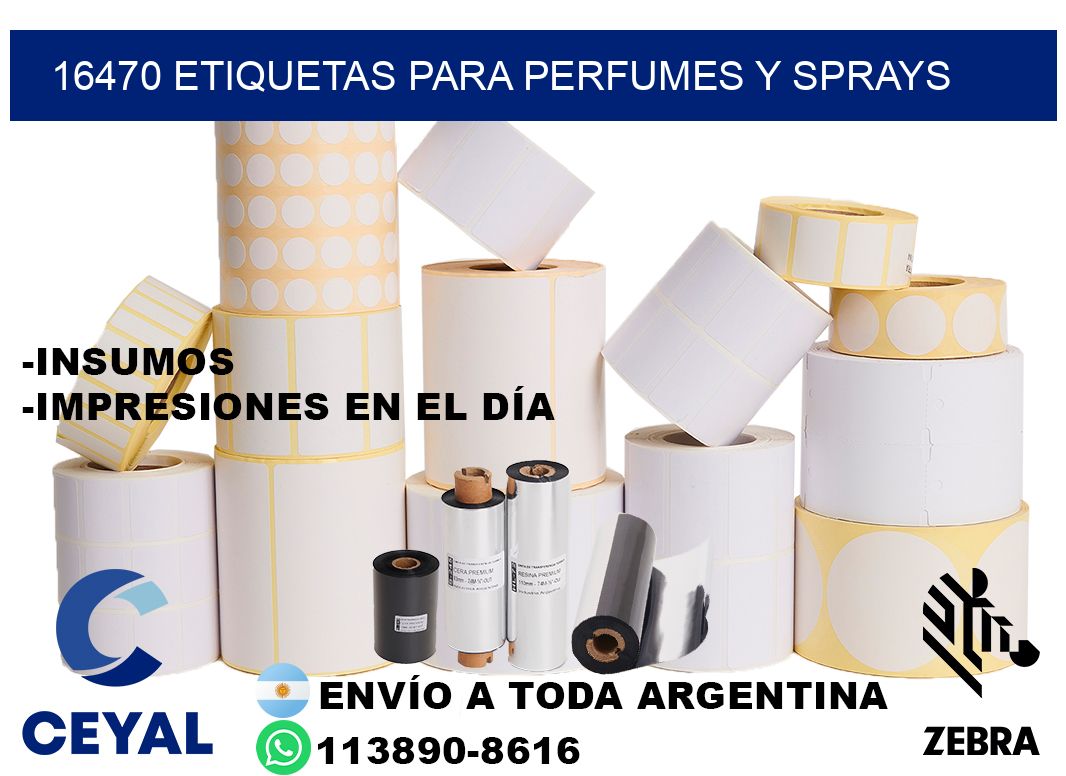 16470 Etiquetas para perfumes y sprays