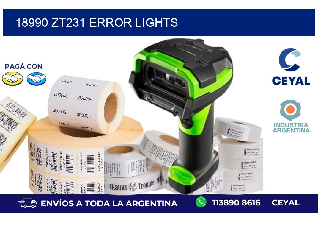 18990 ZT231 error lights