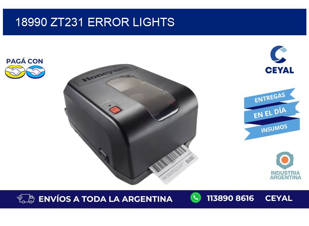 18990 ZT231 error lights