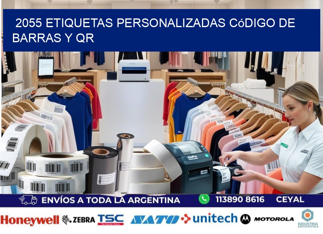 2055 etiquetas personalizadas código de barras y QR