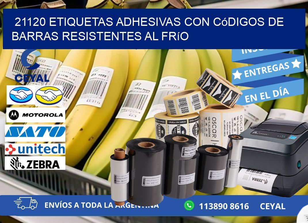 21120 Etiquetas adhesivas con códigos de barras resistentes al frío