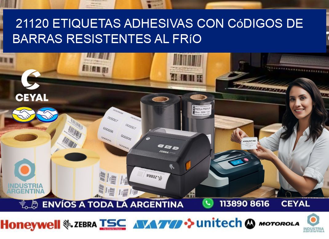 21120 Etiquetas adhesivas con códigos de barras resistentes al frío