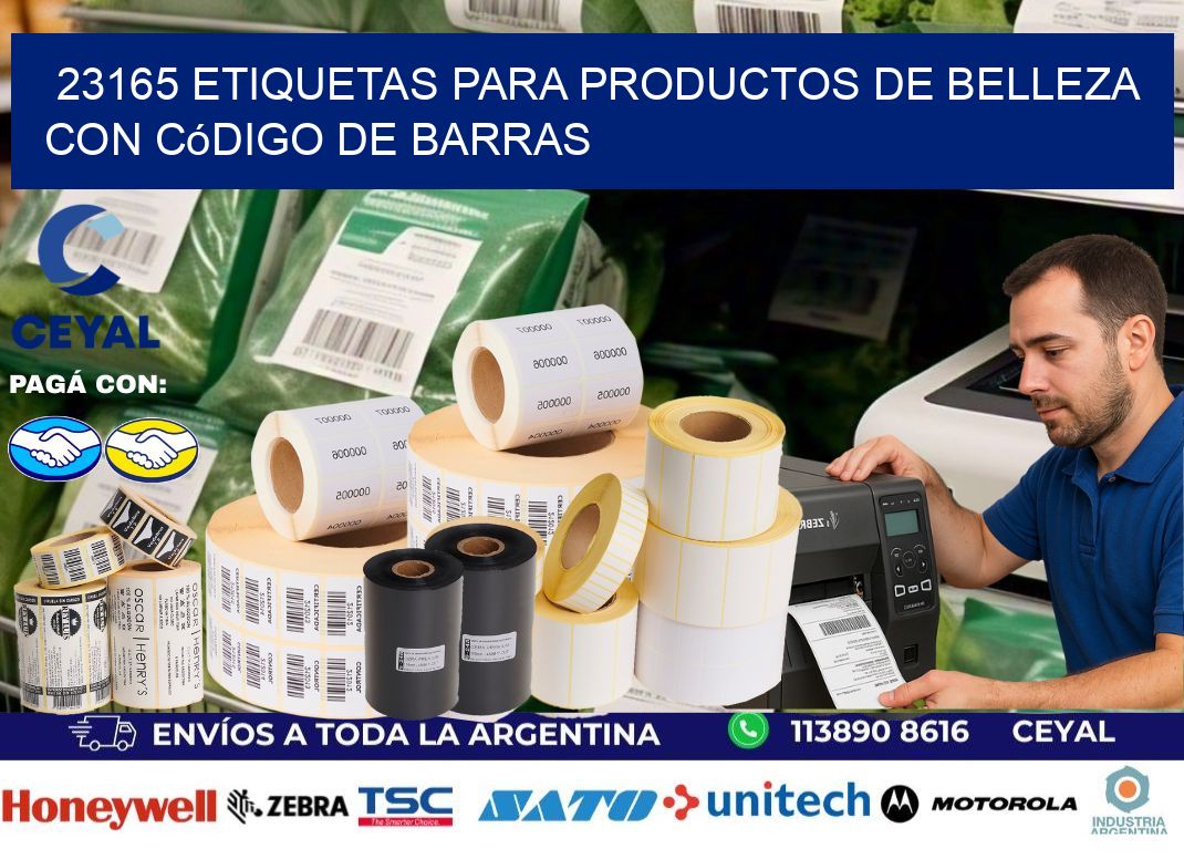 23165 etiquetas para productos de belleza con código de barras