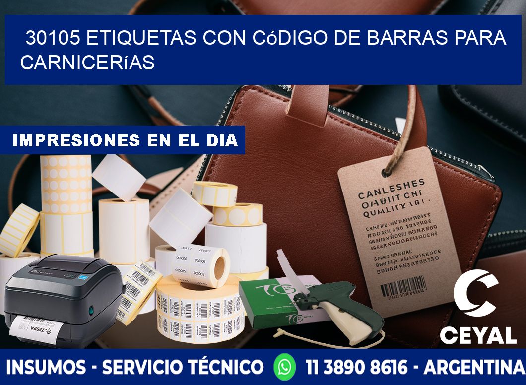 30105 etiquetas con código de barras para carnicerías