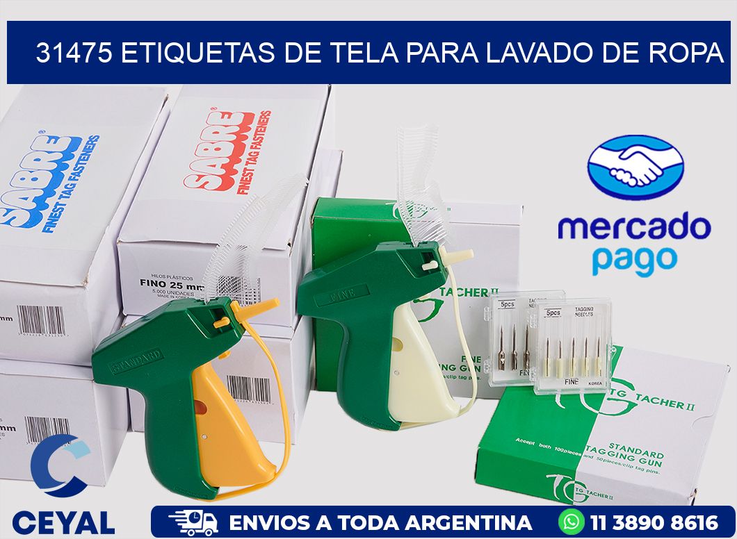 31475 Etiquetas de tela para lavado de ropa
