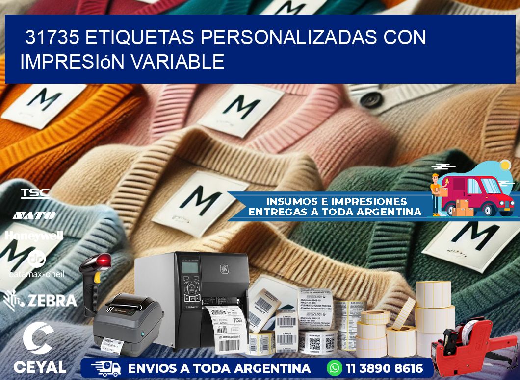 31735 etiquetas personalizadas con impresión variable