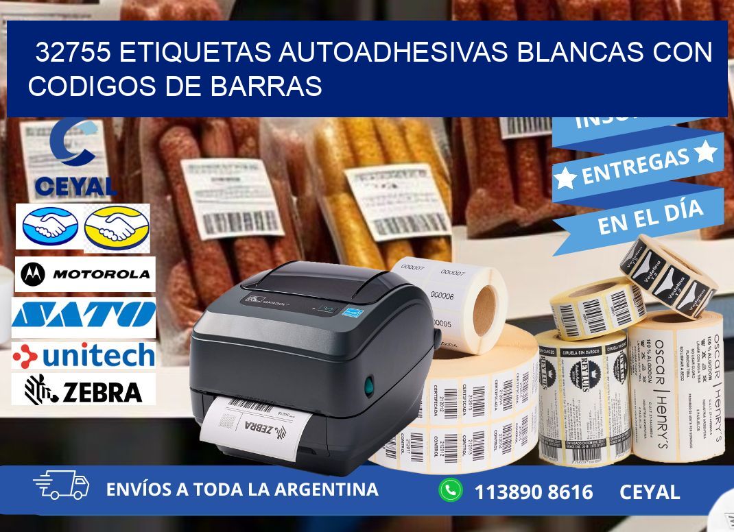 32755 etiquetas autoadhesivas blancas con codigos de barras