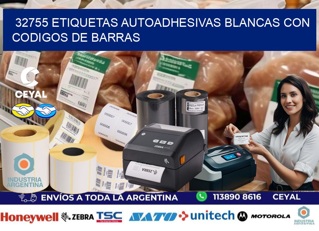 32755 etiquetas autoadhesivas blancas con codigos de barras