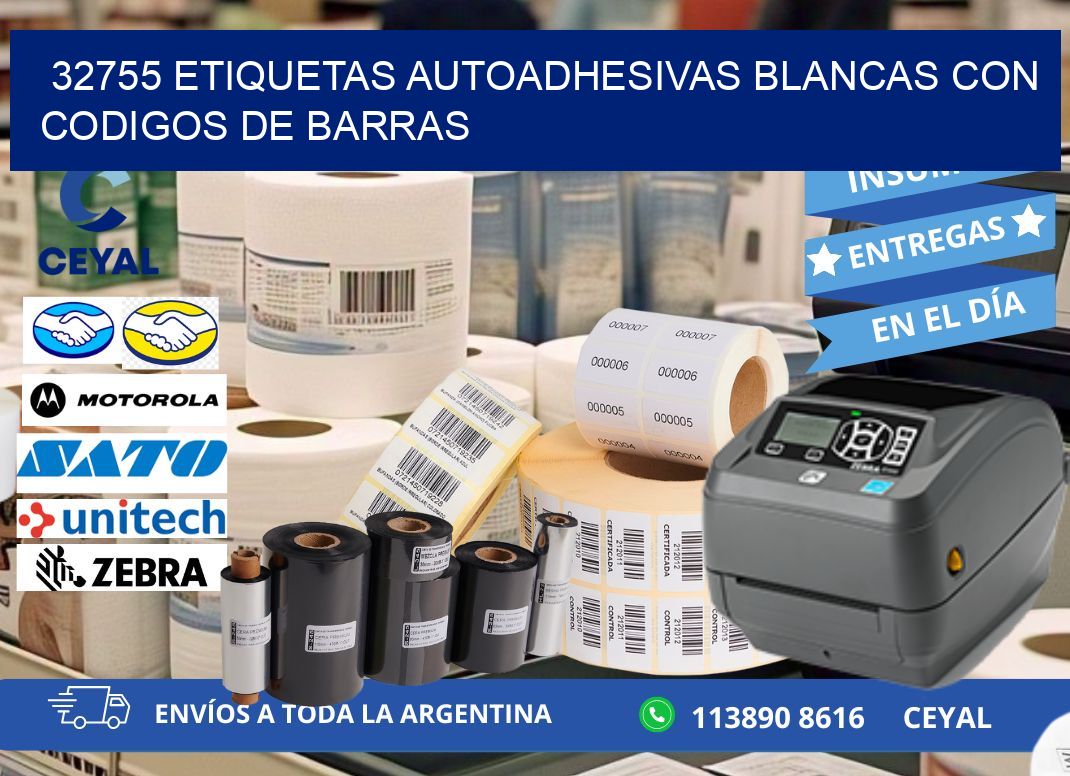32755 etiquetas autoadhesivas blancas con codigos de barras