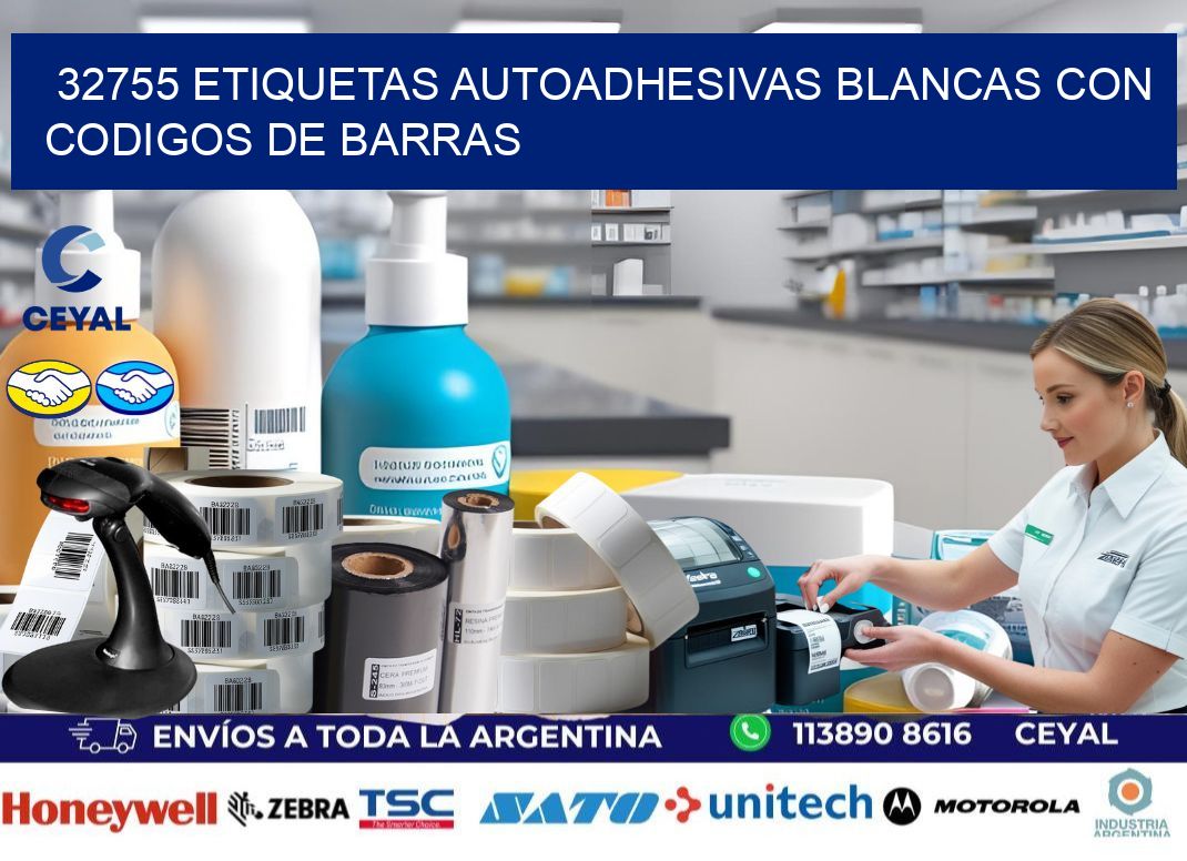32755 etiquetas autoadhesivas blancas con codigos de barras