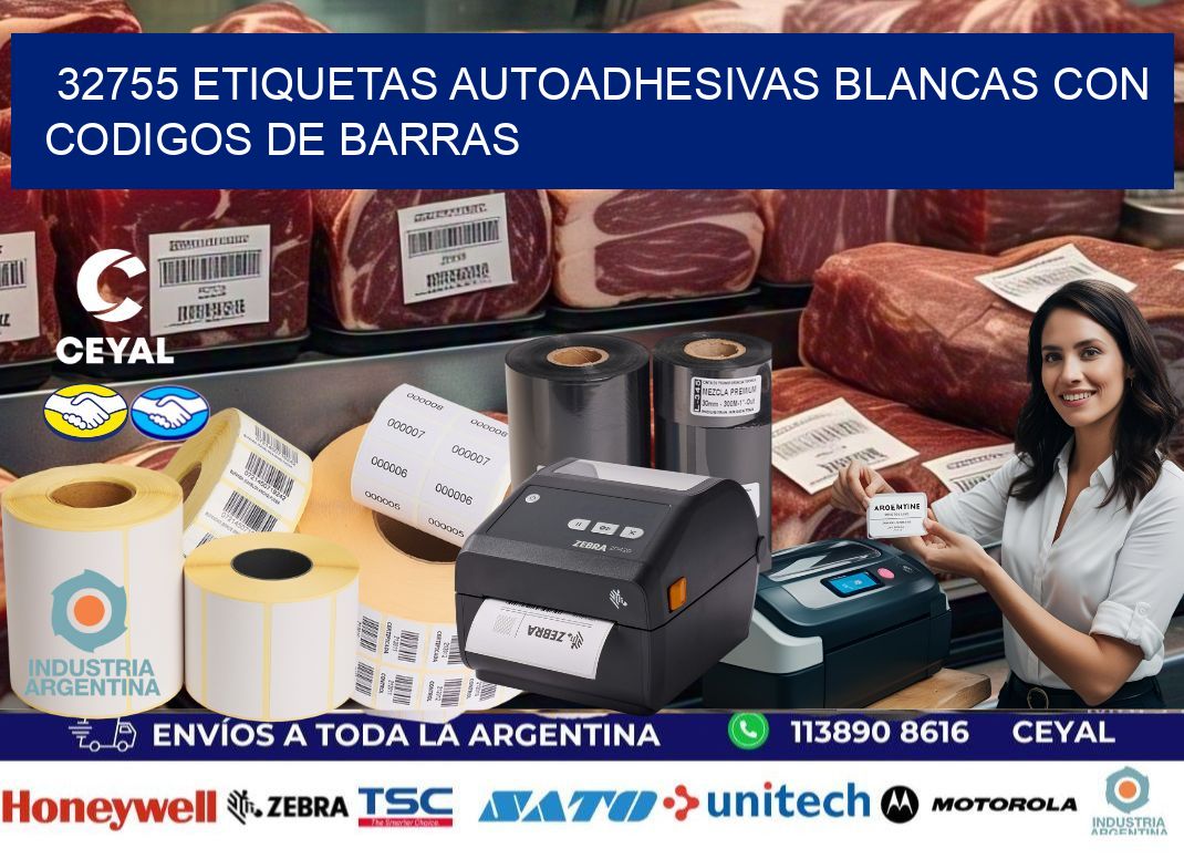 32755 etiquetas autoadhesivas blancas con codigos de barras