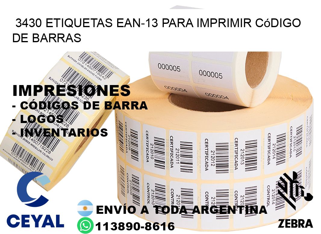 3430 etiquetas ean-13 para imprimir código  de barras