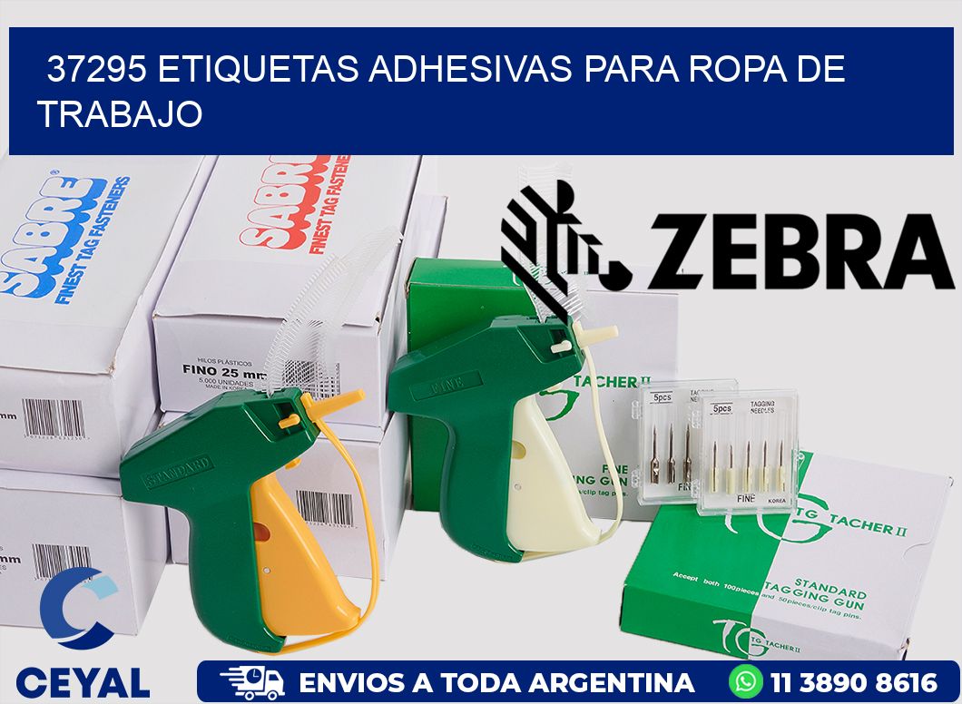 37295 Etiquetas adhesivas para ropa de trabajo