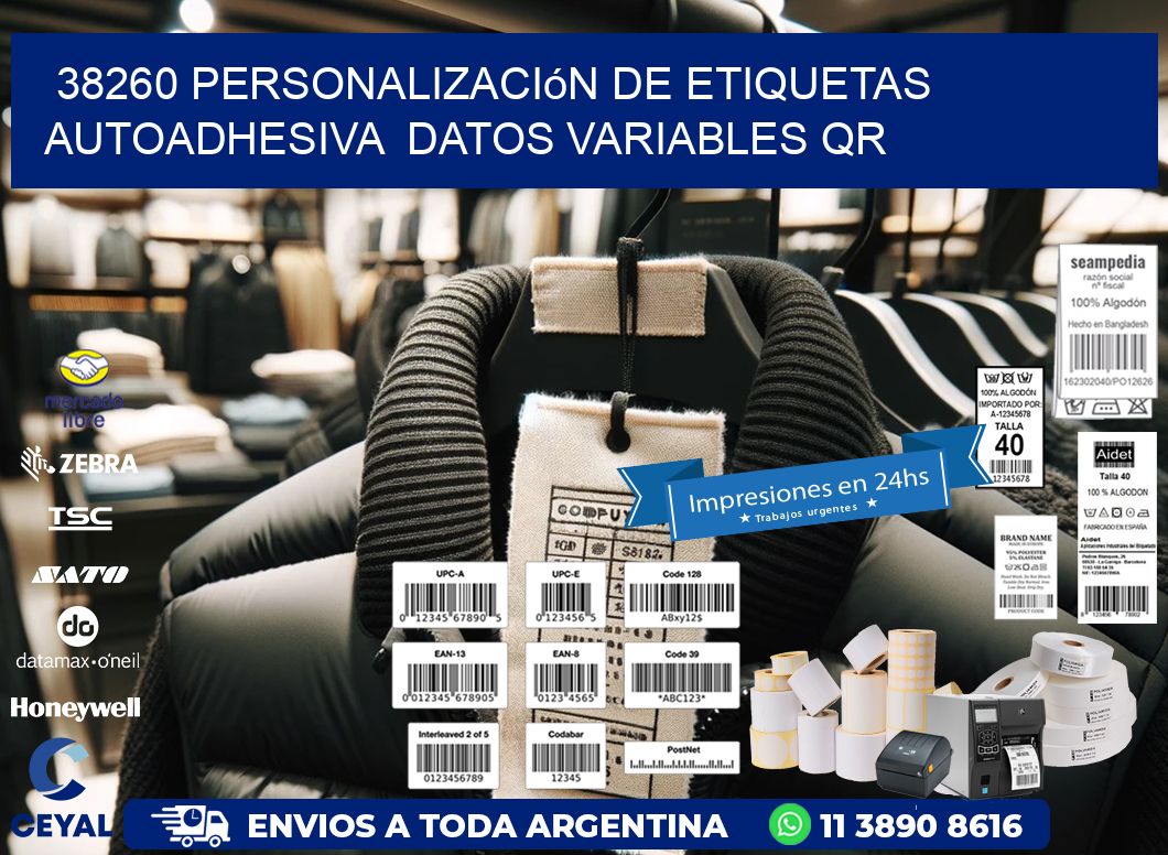 38260 Personalización de etiquetas autoadhesiva  datos variables QR