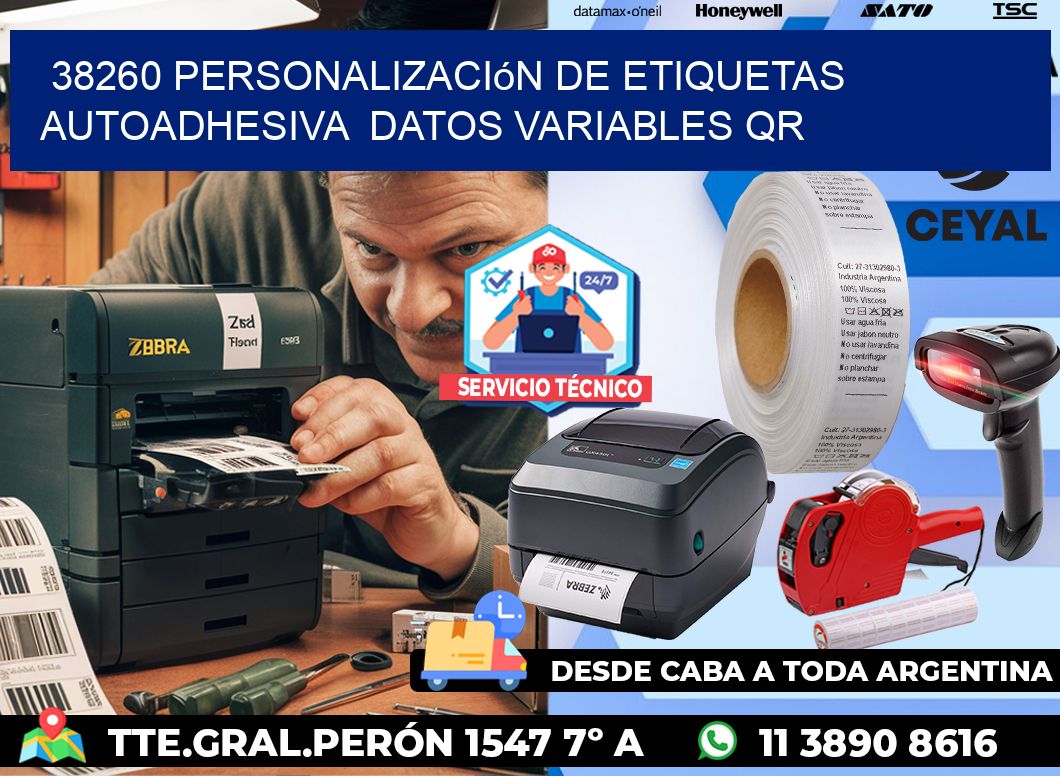 38260 Personalización de etiquetas autoadhesiva  datos variables QR