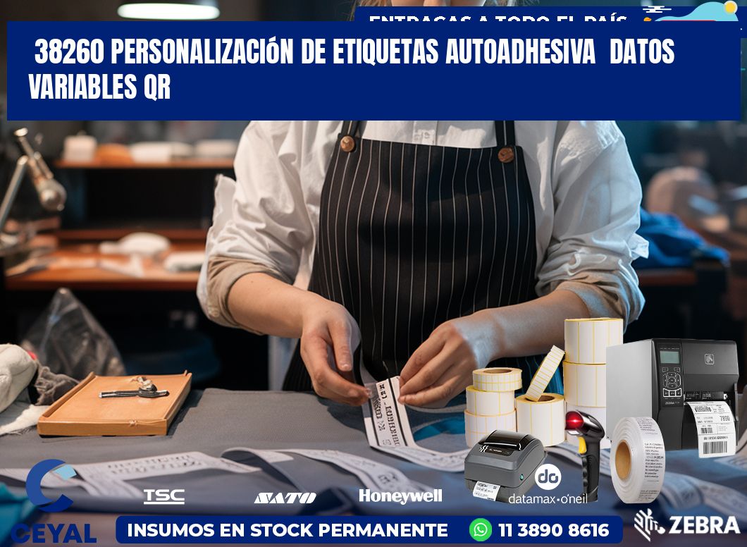 38260 Personalización de etiquetas autoadhesiva  datos variables QR