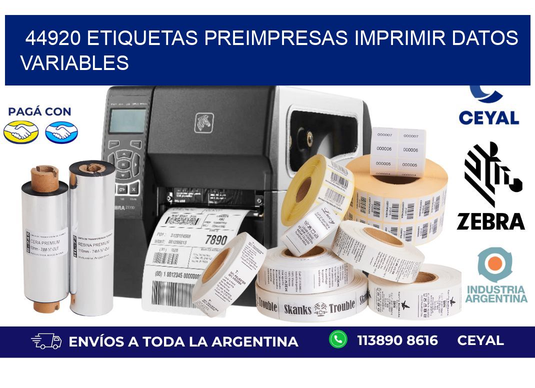 44920 Etiquetas preimpresas imprimir datos variables