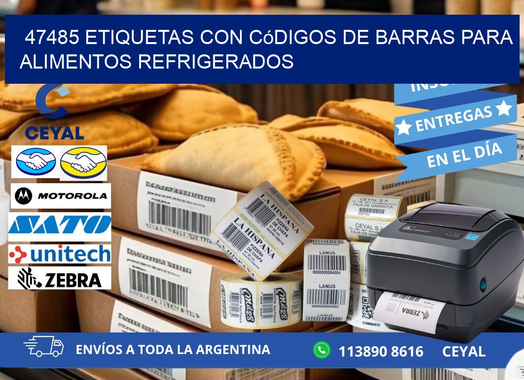 47485 Etiquetas con códigos de barras para alimentos refrigerados