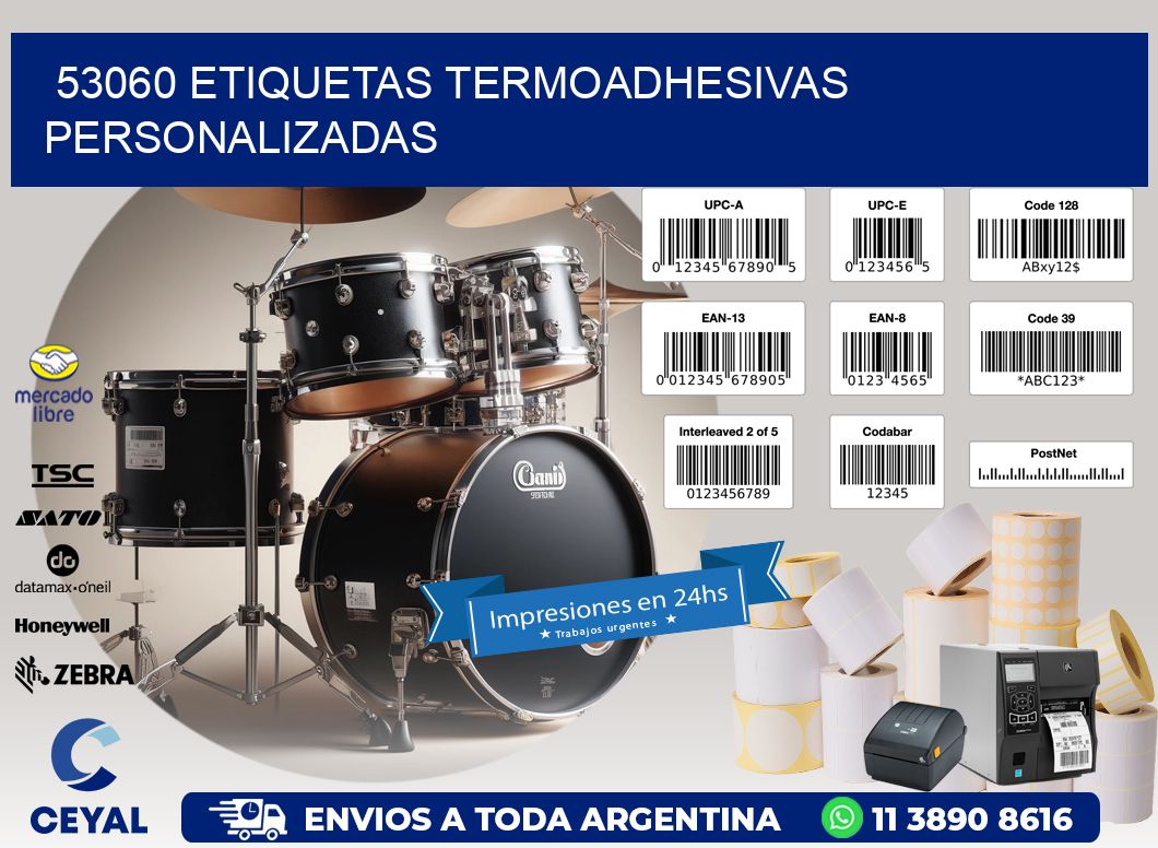 53060 Etiquetas termoadhesivas personalizadas